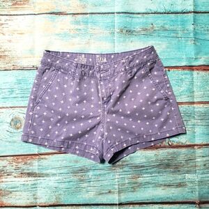 A.n.a Blue White Pattern Mid Rise Twill Shorts Size 2